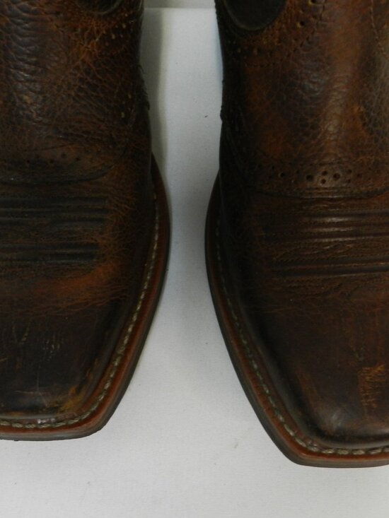 Ariat Men Size 9 M Leather Heritage Roughstock Cowboy boots embroidered brown main image 7